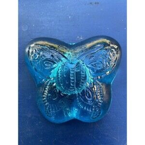 Monna Heavyweight Glass Blue Butterfly Tea Light Votive
